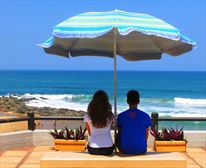 Full frontal Seaview, large patio and braai/barbeque  - Beachfront Gem 3
